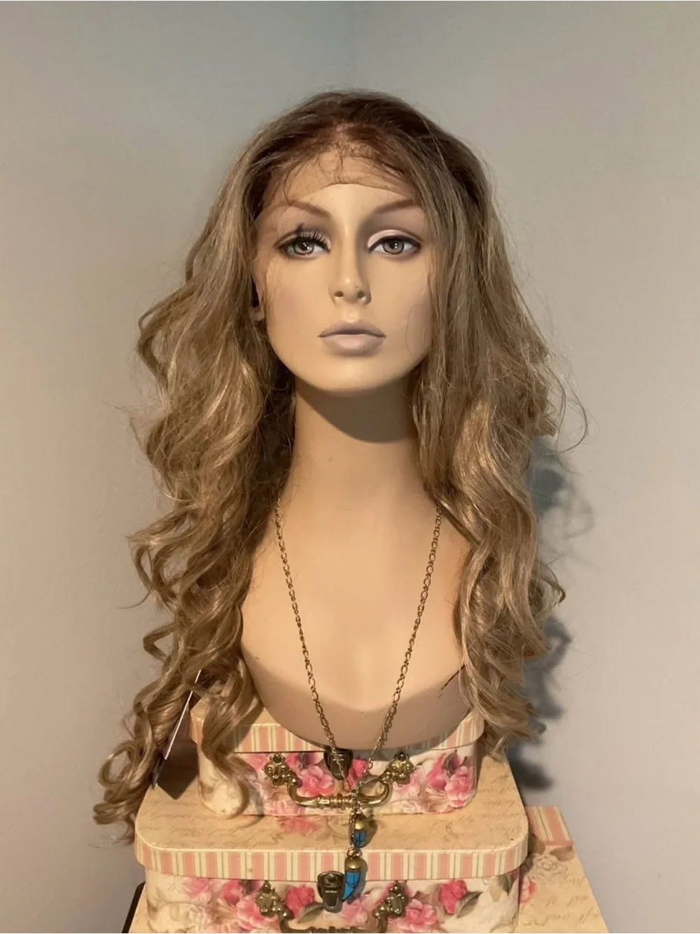 NWT Charisma Sandy Dirty Blonde Curly Long Wig Hair Topper Lace Front